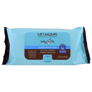 MD Moms, Bebê Silk, Lenços Limpantes, 80 Lenços Úmidos 7 in x 8 in