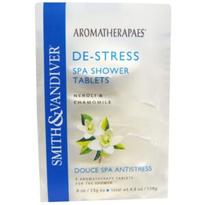 Smith & Vandiver, Desestressantes, Tabletes de SPA Para o Chuveiro, Néroli e Camomila, 6 Tabletes de Aromaterapia, 8 oz (23 g), Cada