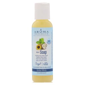 Aroma Naturals, Sabonete 4-em-1, Mentas do Mundo, 2 fl oz (60 ml)