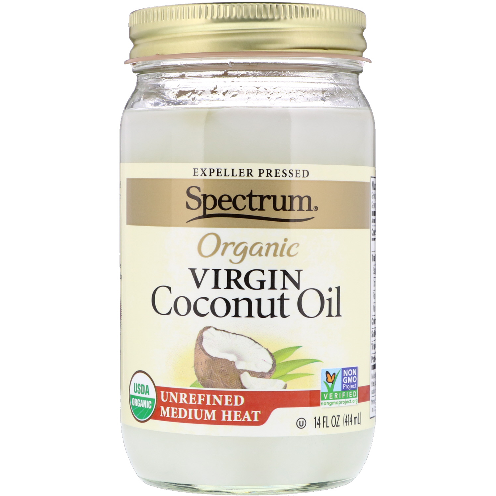 Spectrum Naturals, Óleo de Coco Virgem Orgânico, Não Refinado, 414 ml (14 fl oz)