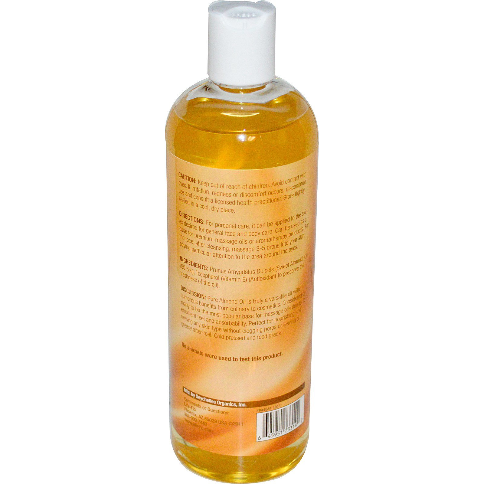 Life Flo Health, Óleo de Amêndoas Puro, Cuidados da Pele, 473 ml (16 fl. oz) - Imagem 2