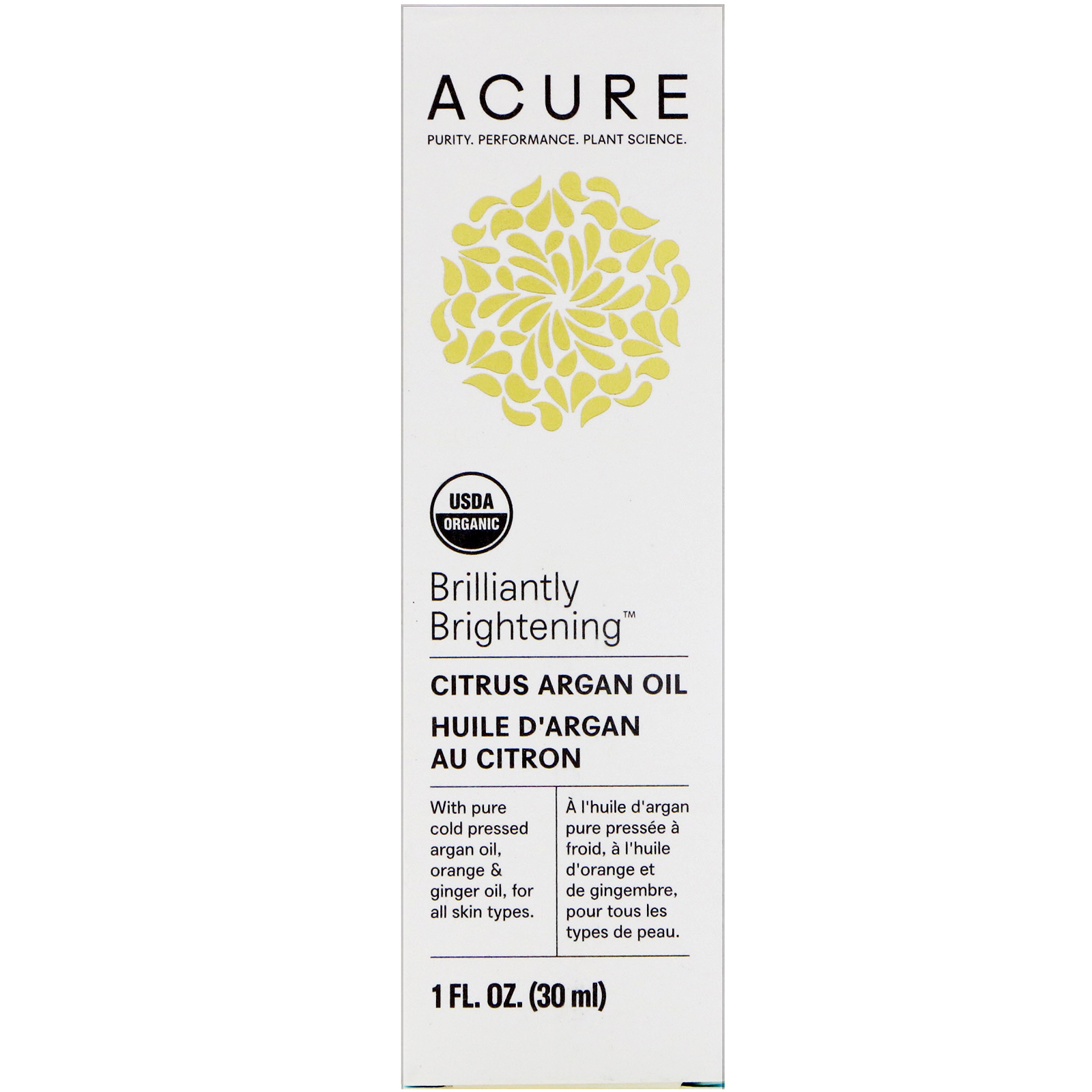 Acure Organics, Brilliantly Brightening, Citrus Argan Oil, 1 fl oz (30 ml)