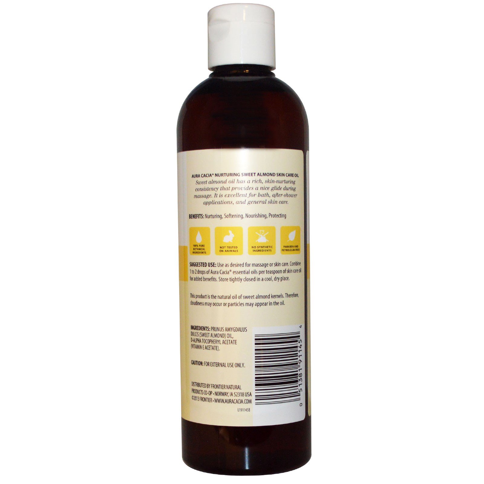Aura Cacia, Óleo de Cuidados com a Pele, com Vitamina E, Amêndoa Doce Estimulante, 16 fl oz (473 ml) - Imagem 2