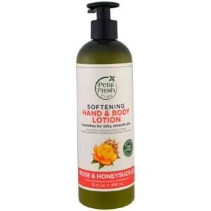 Petal Fresh, Pura, Loção Tonificante Para o Corpo e Para as Mãos, Rosa e Madressilva, 12 fl oz (355 ml)