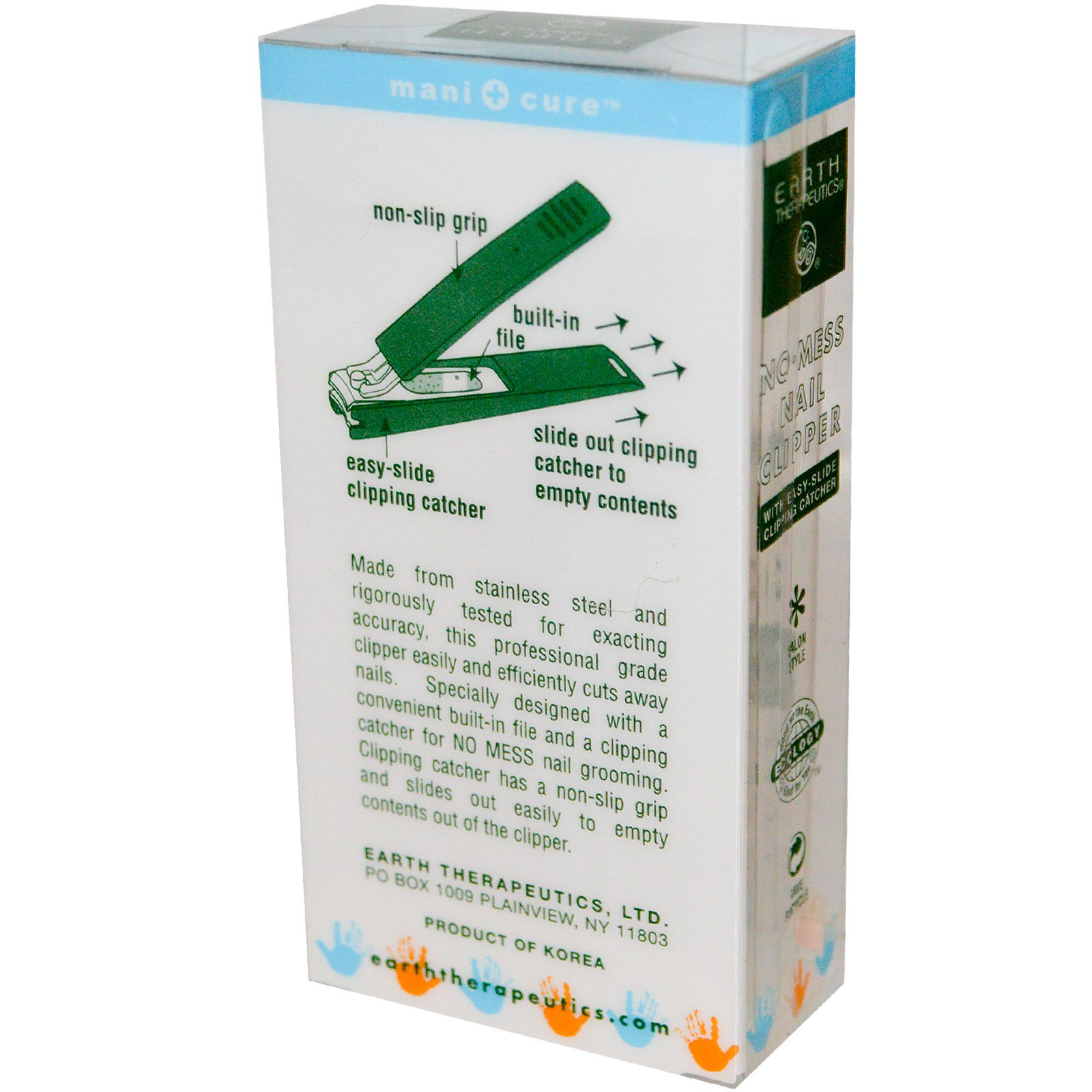 Earth Therapeutics, Cortador de Unha sem Bagunça, com Limpador de Corte Deslizante, 1 Cortador - Imagem 2