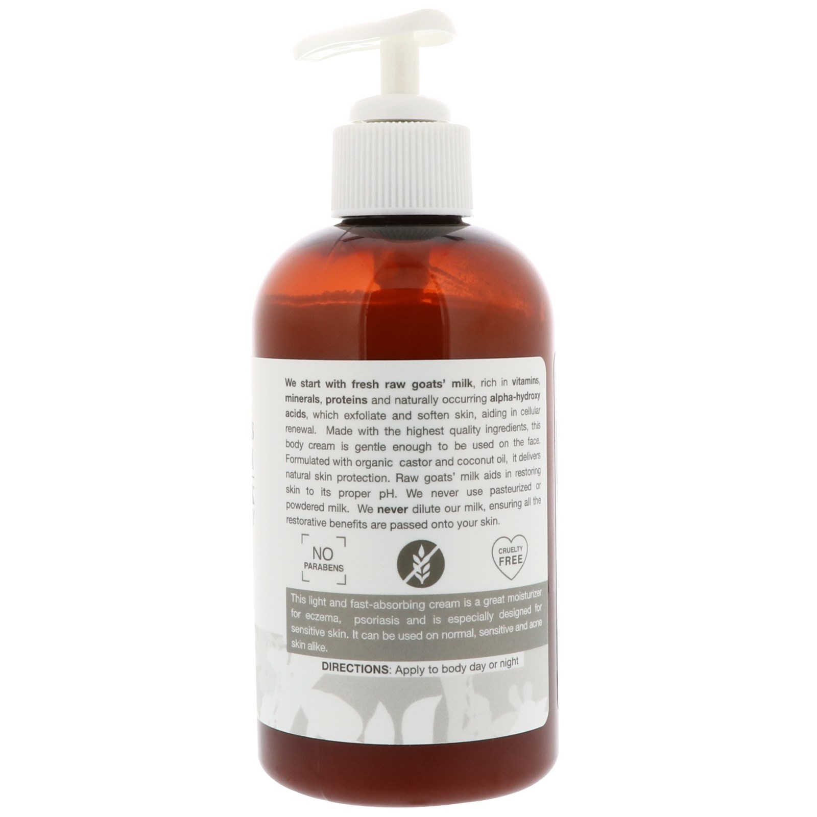 Tierra Mia Organics, Terapia de pele de leite cru de cabra, creme para rosto e corpo, sem perfume, 8 onças (226 g) - Imagem 3