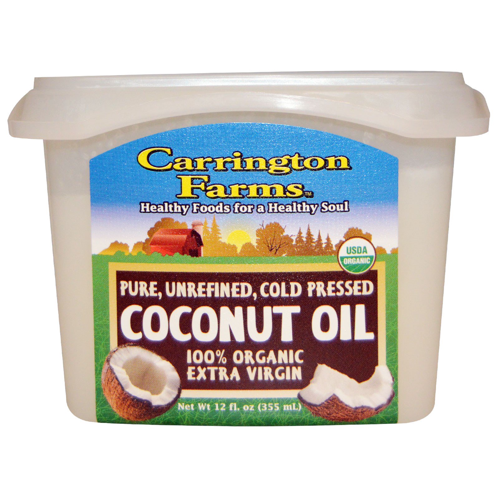 Carrington Farms, Óleo de Coco, 100% Orgânico Extra Virgem, 12 fl oz (355 ml)