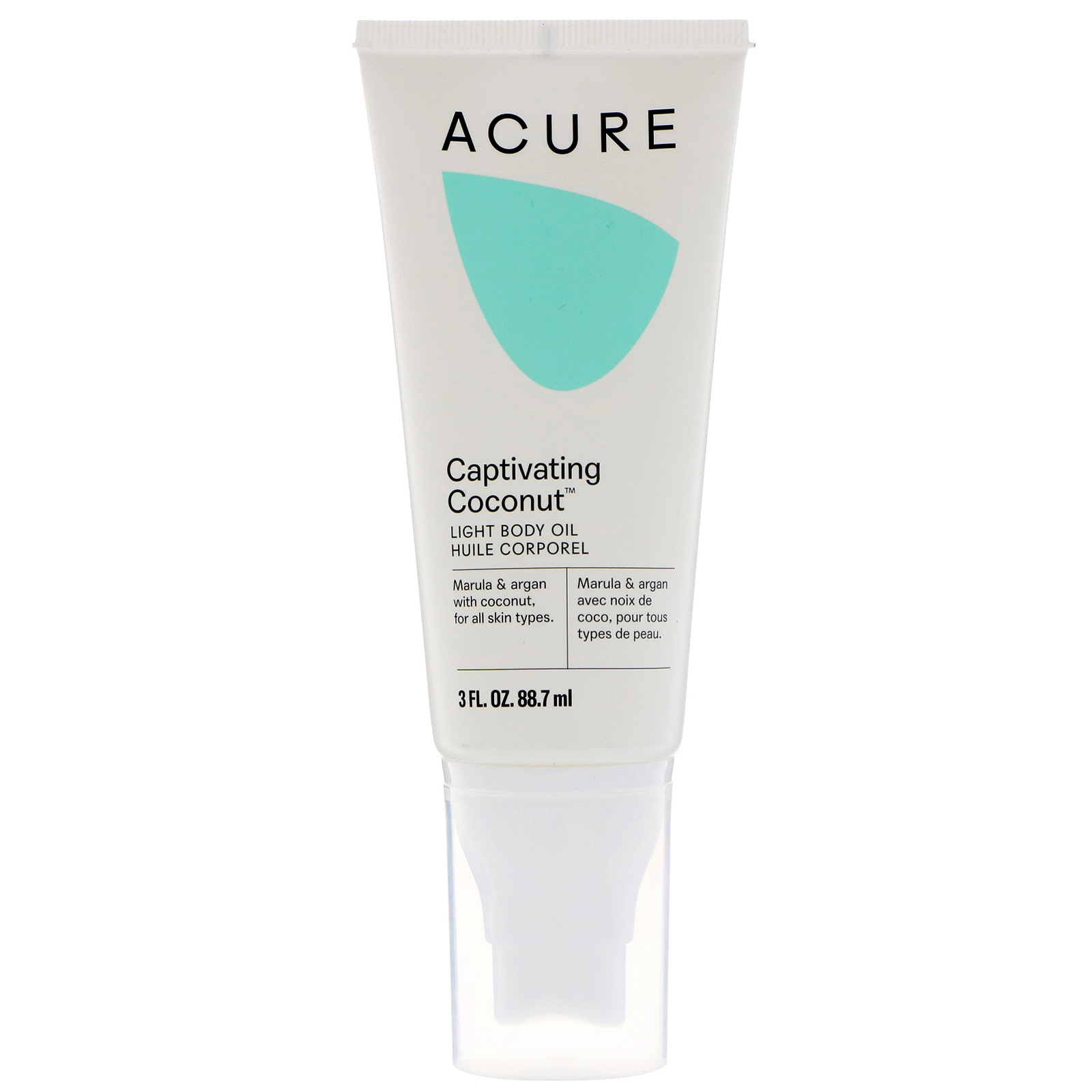 Acure Organics, Light Body Oil, Captivating Coconut, 3 fl oz (88.7 ml)