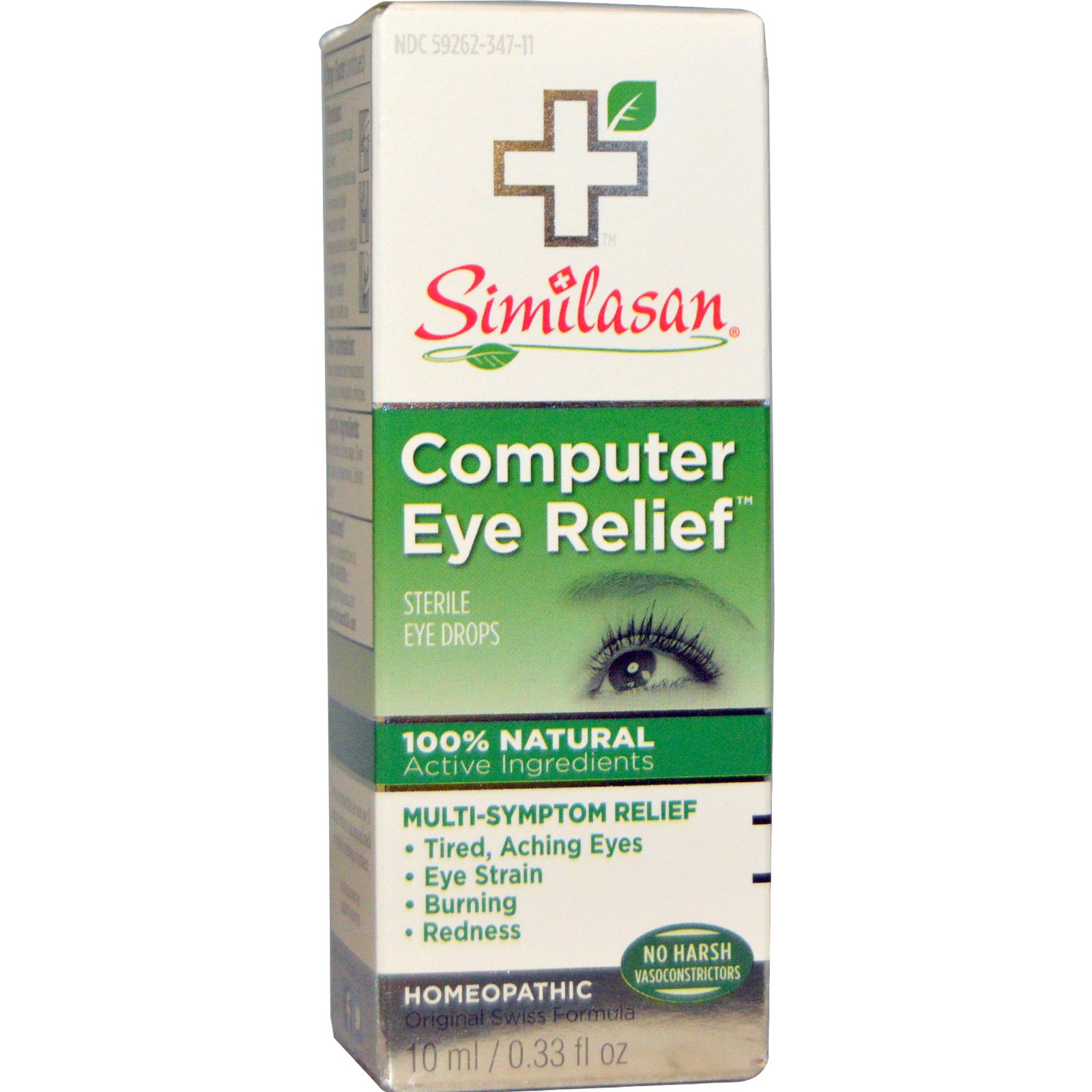 Similasan, Computer Eye Relief, Solução Estéril em Gotas para os Olhos, 0,33 fl oz (10 ml)