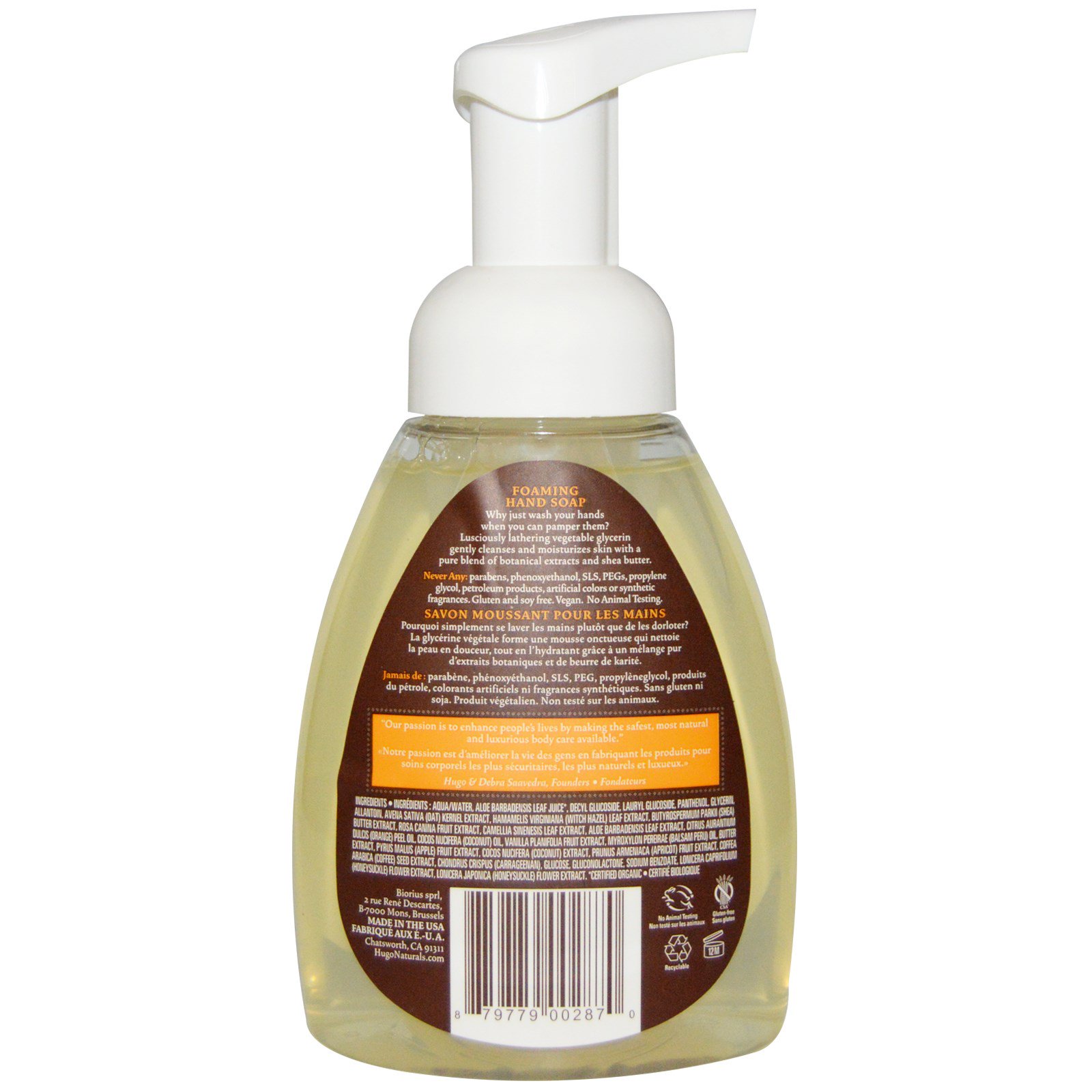 Hugo Naturals, Sabonete de Espuma para as Mãos, Baunilha e Laranja, 251 ml (8.5 fl oz) - Imagem 2