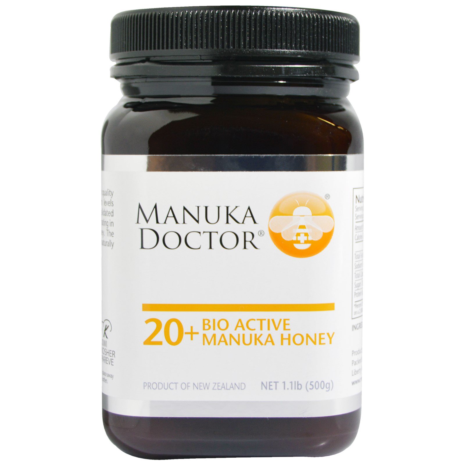 Manuka Doctor, 20+ Mel Bio Ativo Manuka 500 g