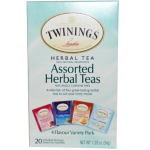 Twinings, Chás Herbais Sortidos, Pacote de Variedades, Sem Cafeína, 20 Saquinhos de Chá, 1,23 oz (34 g)