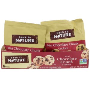 Back to Nature, Mini Cookies com Pedaços de Chocolate, 6 Embalagens, 1,25 oz (35 g) Cada