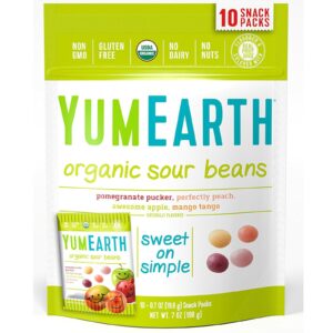 YumEarth, Organic Sour Beans, 10 Snack Packs, 0.7 oz (19.8 g) Each