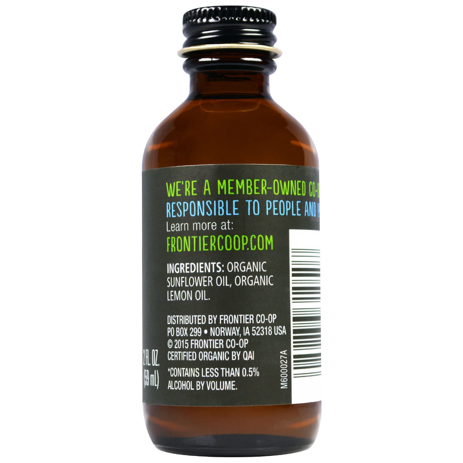 Frontier Natural Products, Essência de Limão Orgânico, Não Alcoólica, 2 onças fluidas (59 mL) - Imagem 2