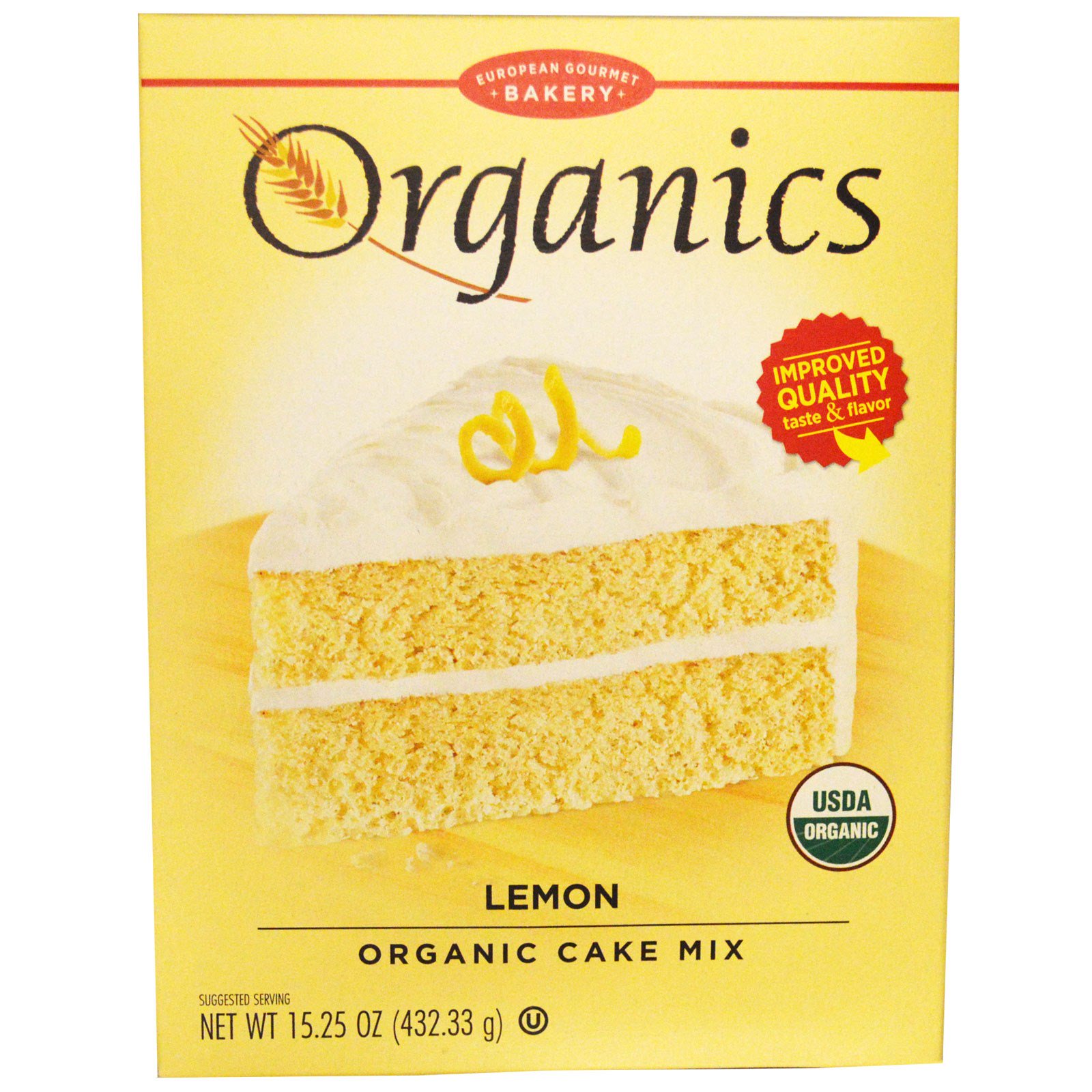 European Gourmet Bakery, Orgânicos, Mix de Bolo, Limão, 15.25 oz (432.33 g)