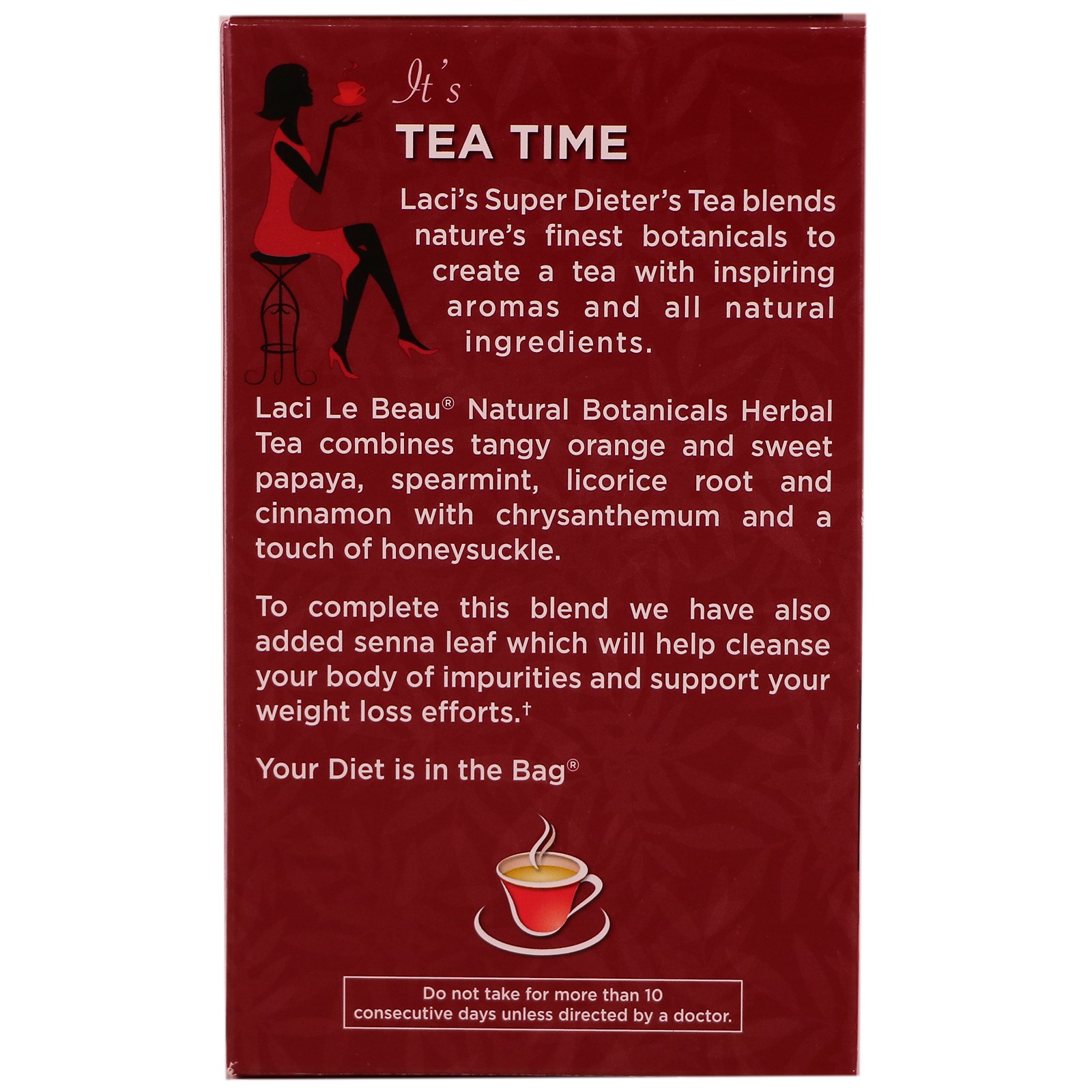 Natrol, Laci Le Beau, Chá Super Dietético, Toque de Airela, 30 Saquinhos de chá, 81 g (2.85 oz) - Imagem 3