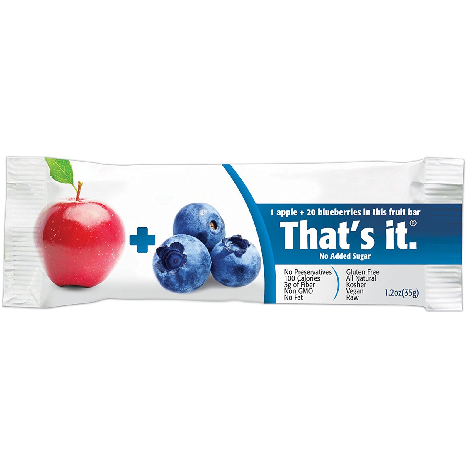 That's It, Barras de Frutas, Maçãs + Mirtilos, 12 Barras, 1,2 onças (420 g) cada - Imagem 3