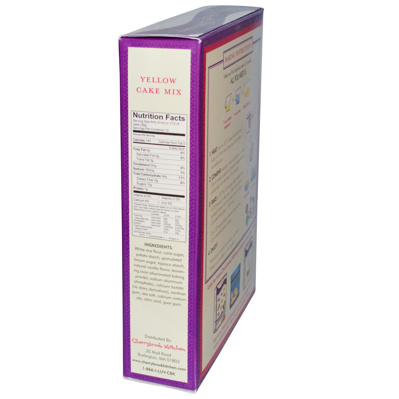 Cherrybrook Kitchen, Sonhos Livres de Glúten, Mistura para Bolo Amarelo, 16.4 oz (464 g) - Imagem 2