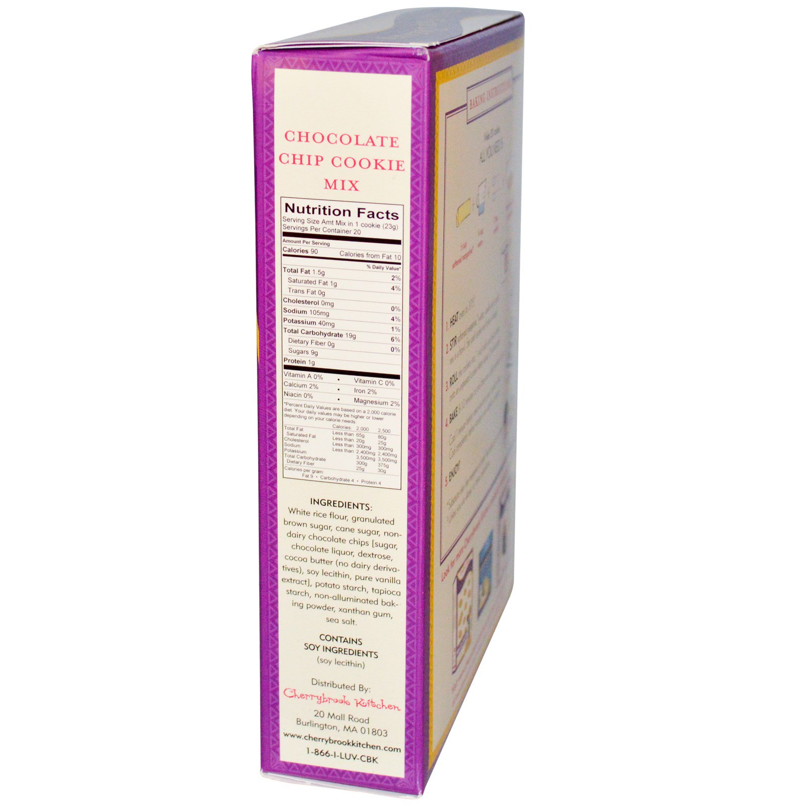 Cherrybrook Kitchen, Sonhos Livres de Glúten, Mistura para Cookie de Gotas de Chocolate, 14.1 oz (400 g) - Imagem 2