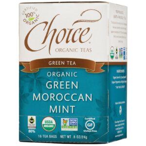 Choice Organic Teas, Chá Verde Orgânico, Menta Marroquina, 16 Saquinhos, 8 oz (24 g)