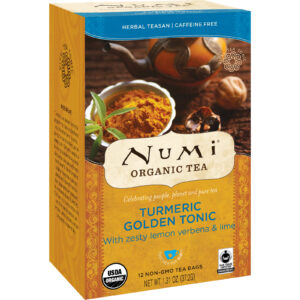 Numi Tea, Organic Tea, Herbal Teasan, Turmeric Golden Tonic, Caffeine Free, 12 Tea Bags, 1.31 oz (37.2 g)