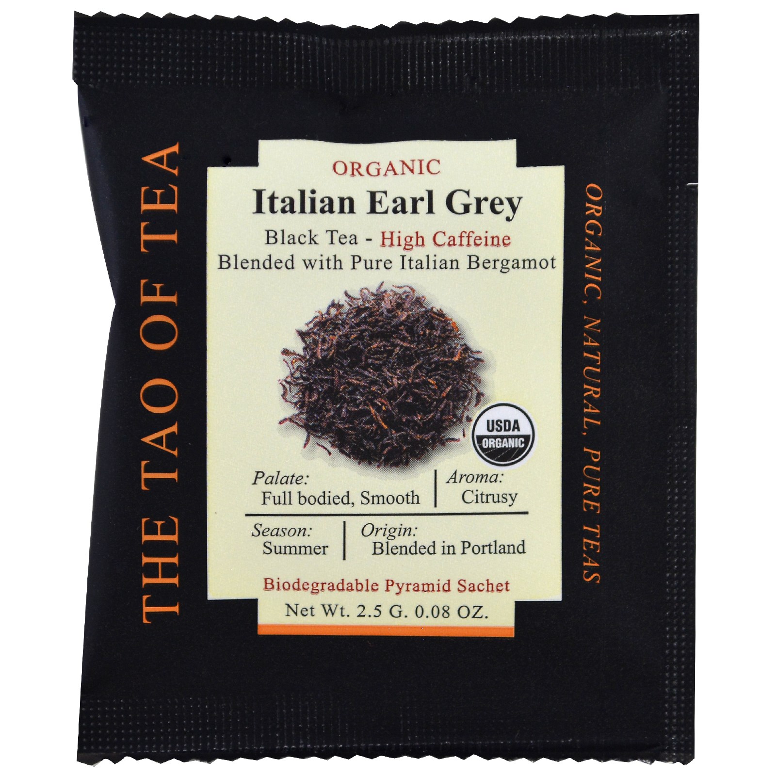 The Tao of Tea, Chá Orgânico Earl Grey Italiano, 15 Saquinhos Piramidais, 37,5 g (1,32 oz) - Imagem 3