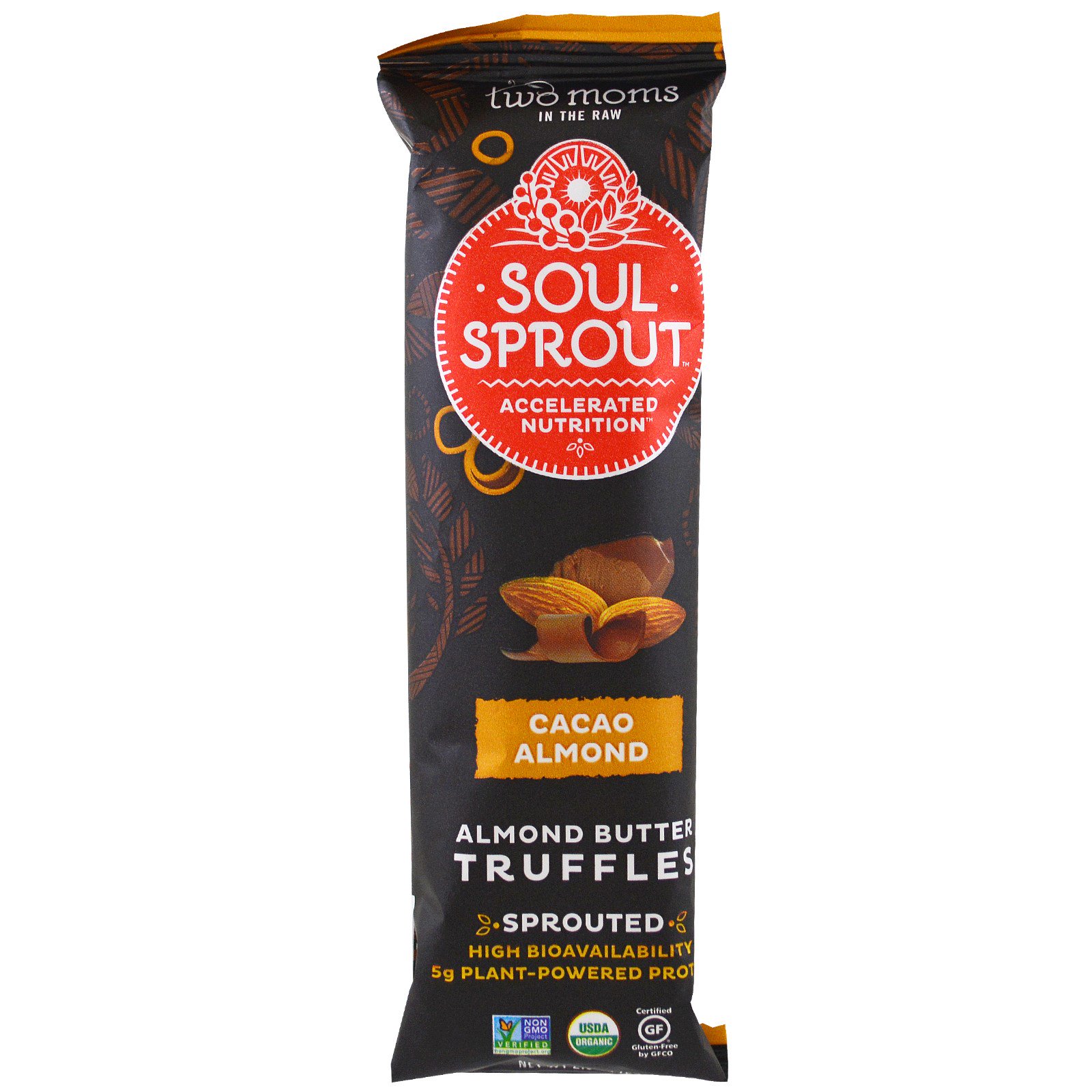 Two Moms in the Raw, Soul Sprout, Organic, Cacao Almond Butter Truffles, 2.0 oz (57 g) (Discontinued Item)