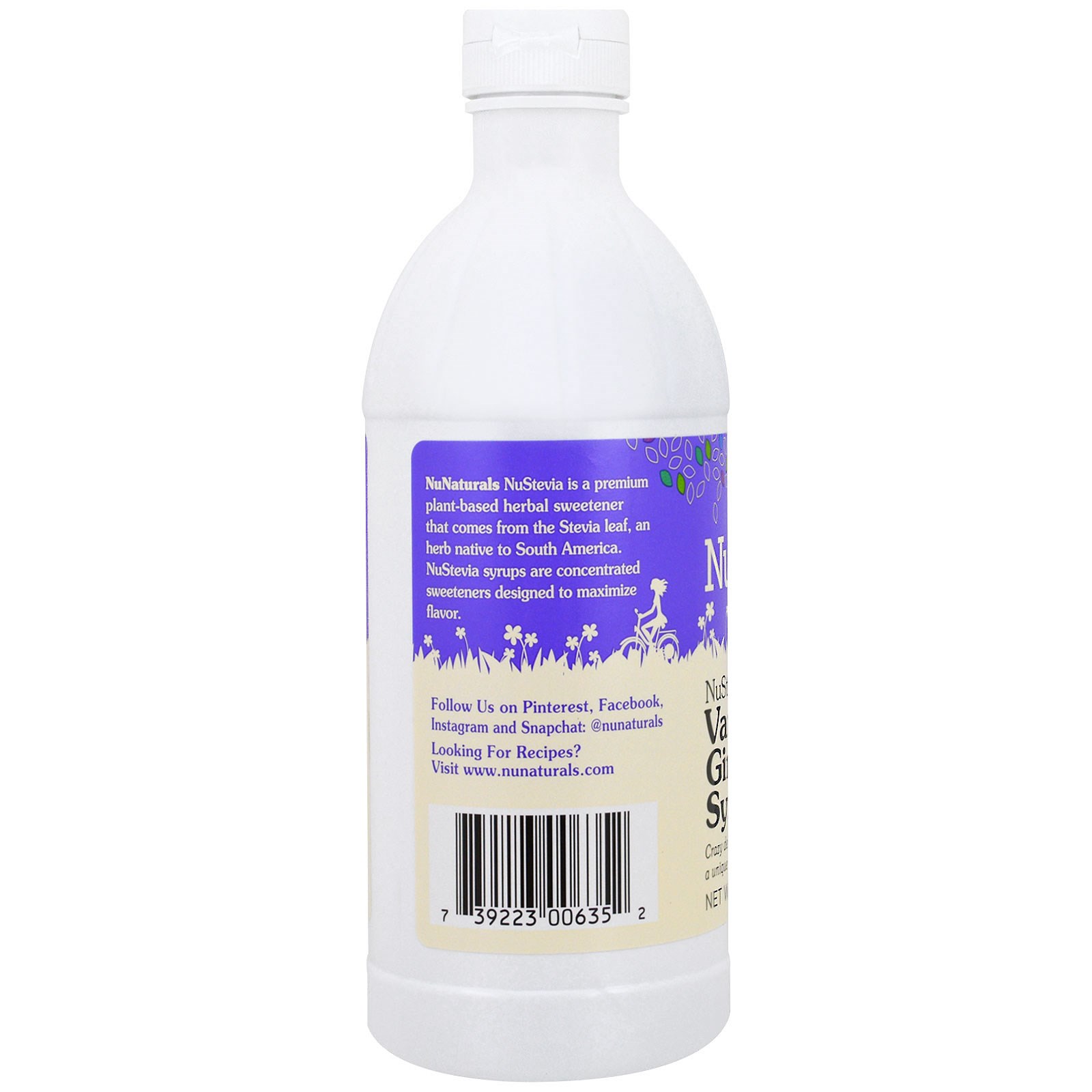 NuNaturals, Nustevia, Xarope de Baunilha e Gengibre, 16 fl oz (0,47 l) - Imagem 3