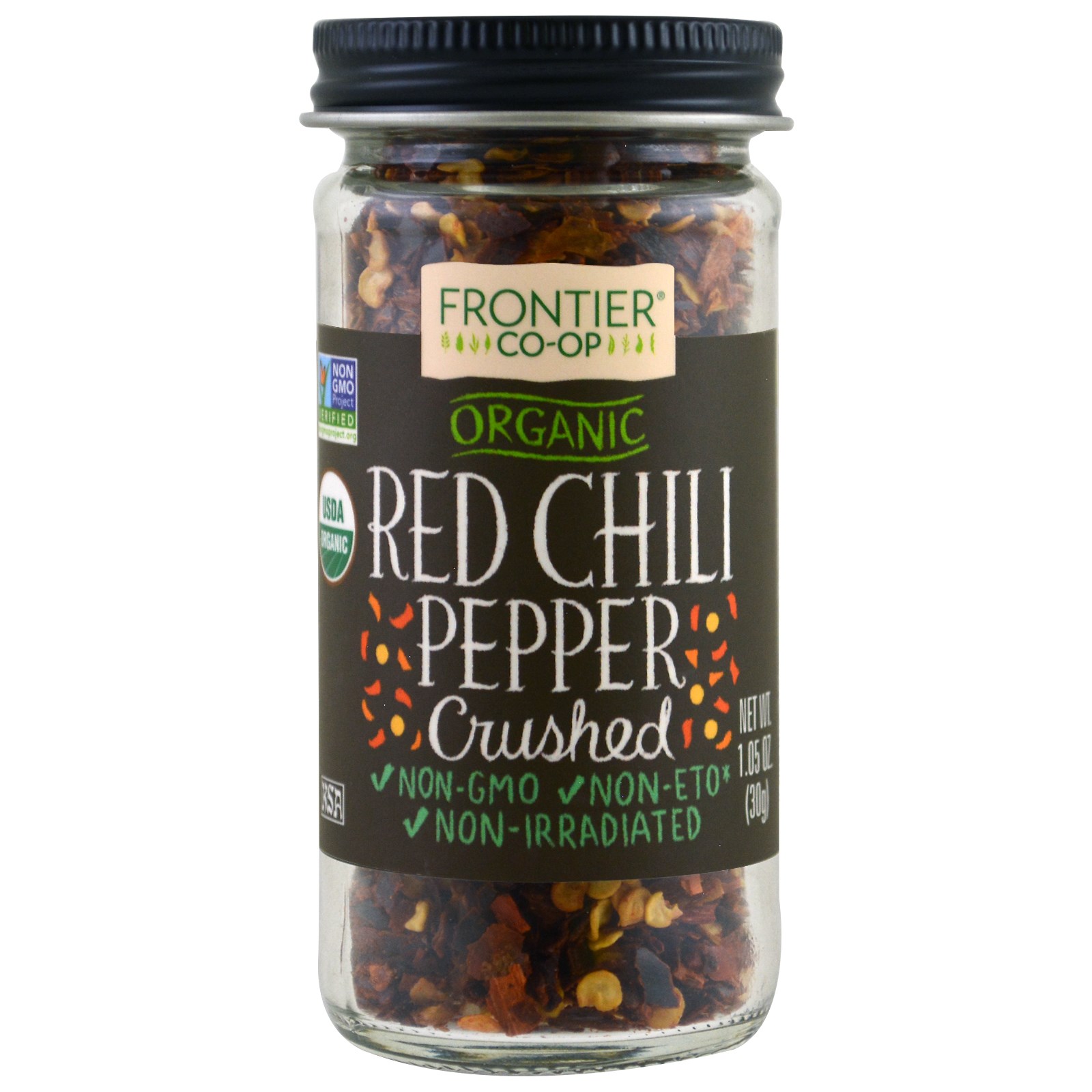 Frontier Natural Products, Orgânico, Pimenta Vermelha, Amassada, 1.05 oz (30 g)