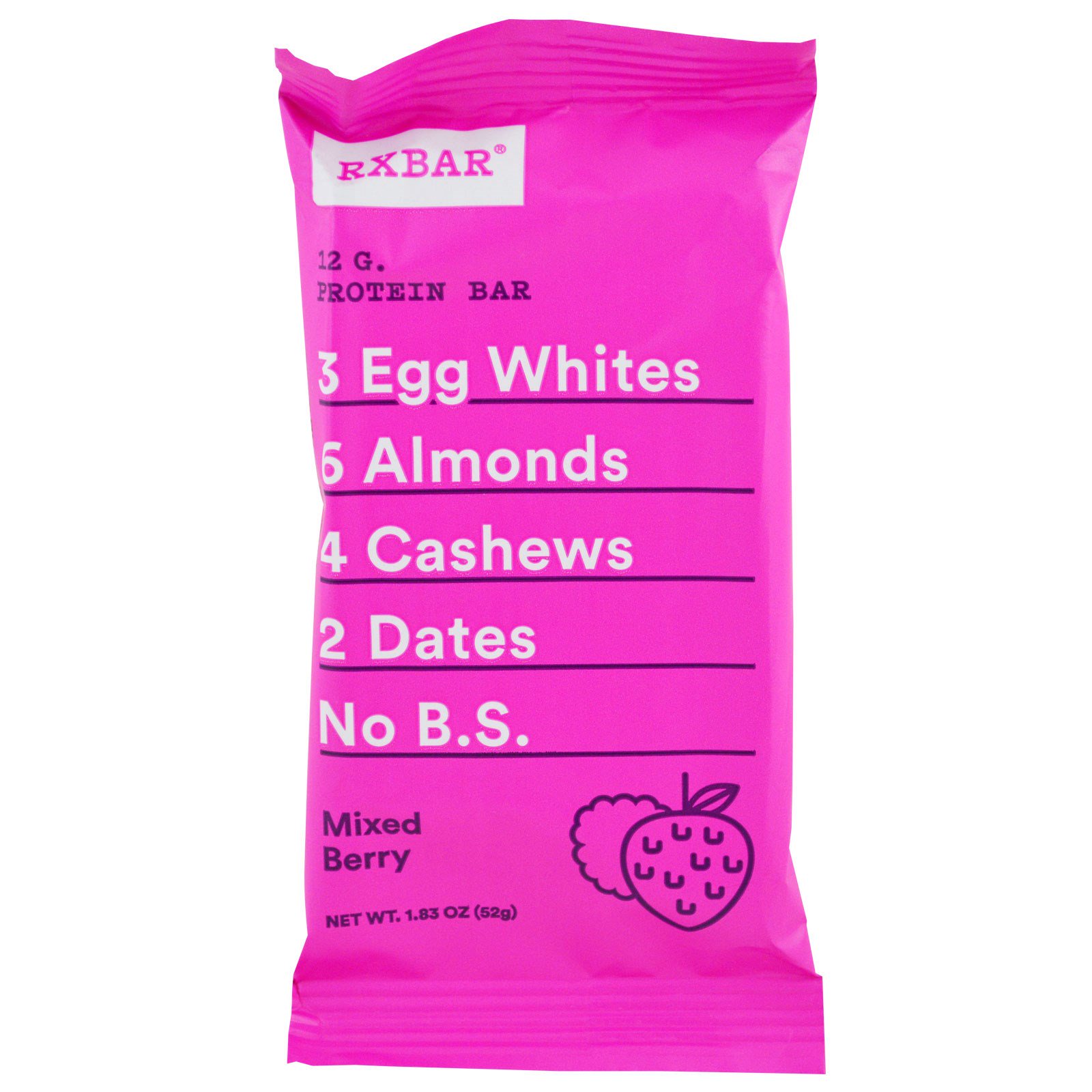RXBAR, Barras de proteínas, baga mista, 12 barras, 1,83 oz (52 g) Cada - Imagem 3