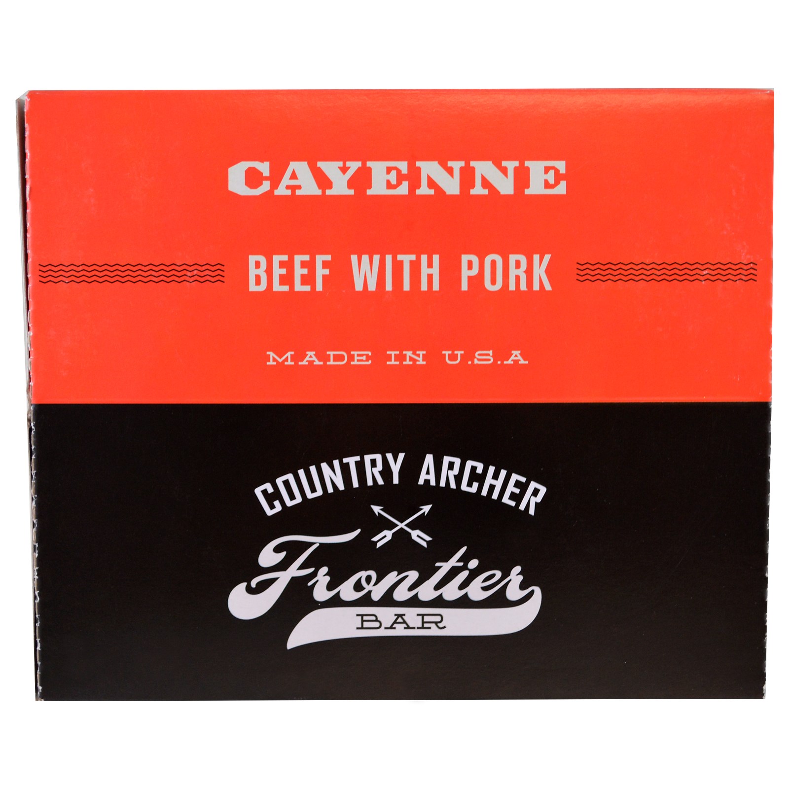 Country Archer Jerky, Frontier Bar, carne de vaca com porco, caiena, 12 barras, 1,5 oz (42 g) cada - Imagem 3