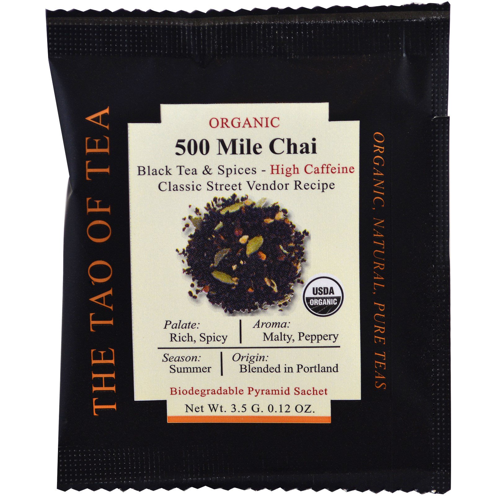 The Tao of Tea, Chai Orgânico 500 Mile, 15 Saquinhos Piramidais, 52,5 g (1,85 oz) - Imagem 3