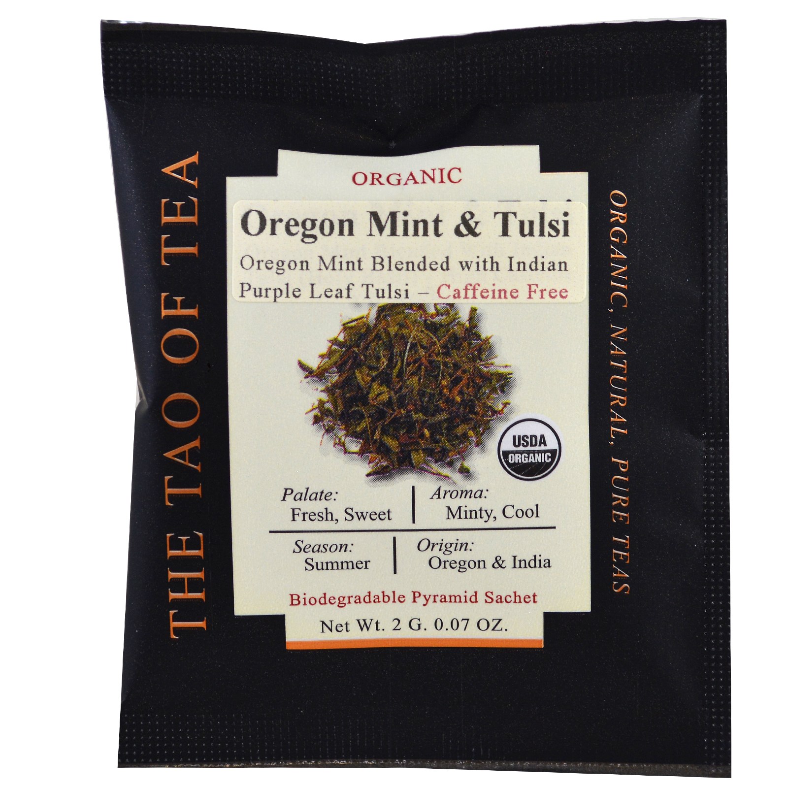 The Tao of Tea, Chá Orgânico de Hortelã-do-Oregon e Tulsi, 15 Saquinhos Piramidais, 30 g (1,05 oz) - Imagem 3