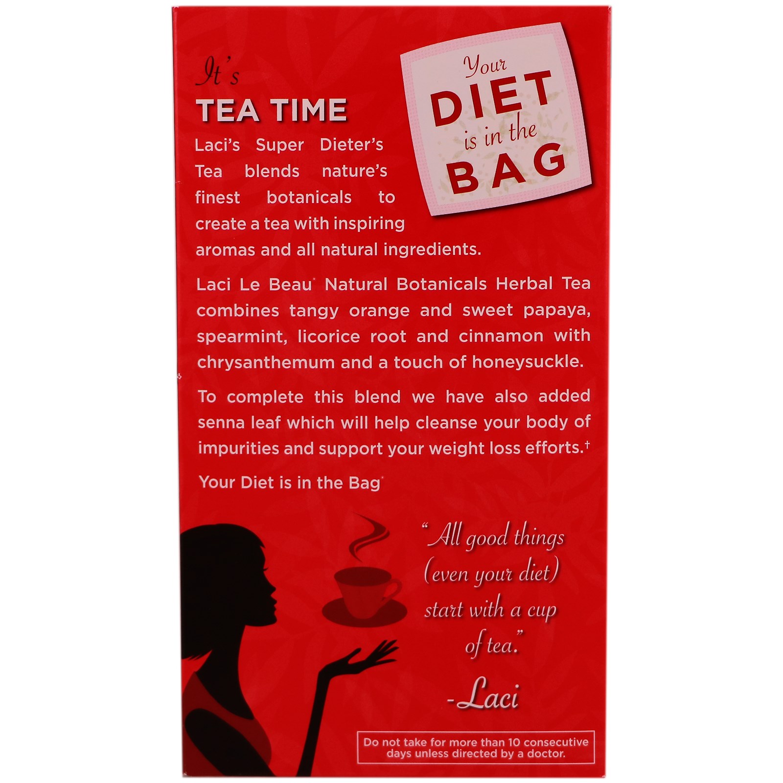 Natrol, Laci Le Beau, Chá Super Dietético, Vegetais Naturais, 60 saquinhos de chá, 150 g (5.26 oz) - Imagem 3