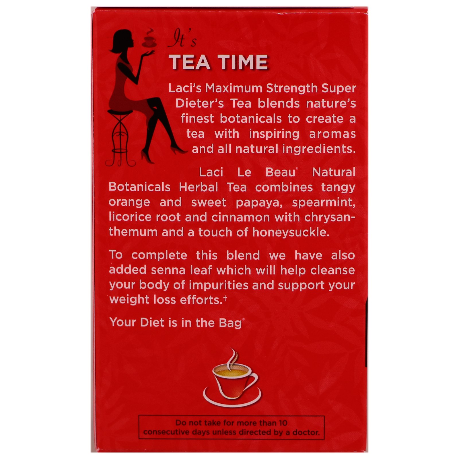 Natrol, Laci Le Beau, Super Dieter's Tea, Natural Botanicals, 12 Tea Bags (1.46 oz) (42 g) - Imagem 3