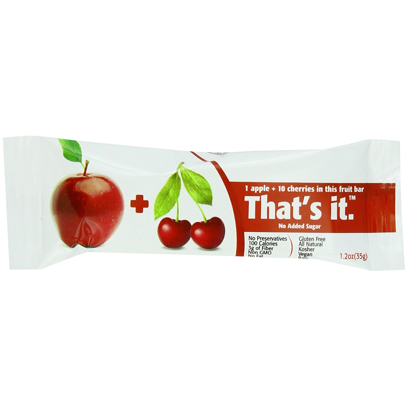 That's It, Barras de Frutas, Maçãs + Cerejas, 12 Barras, 1,2 onças (420 g) cada - Imagem 3