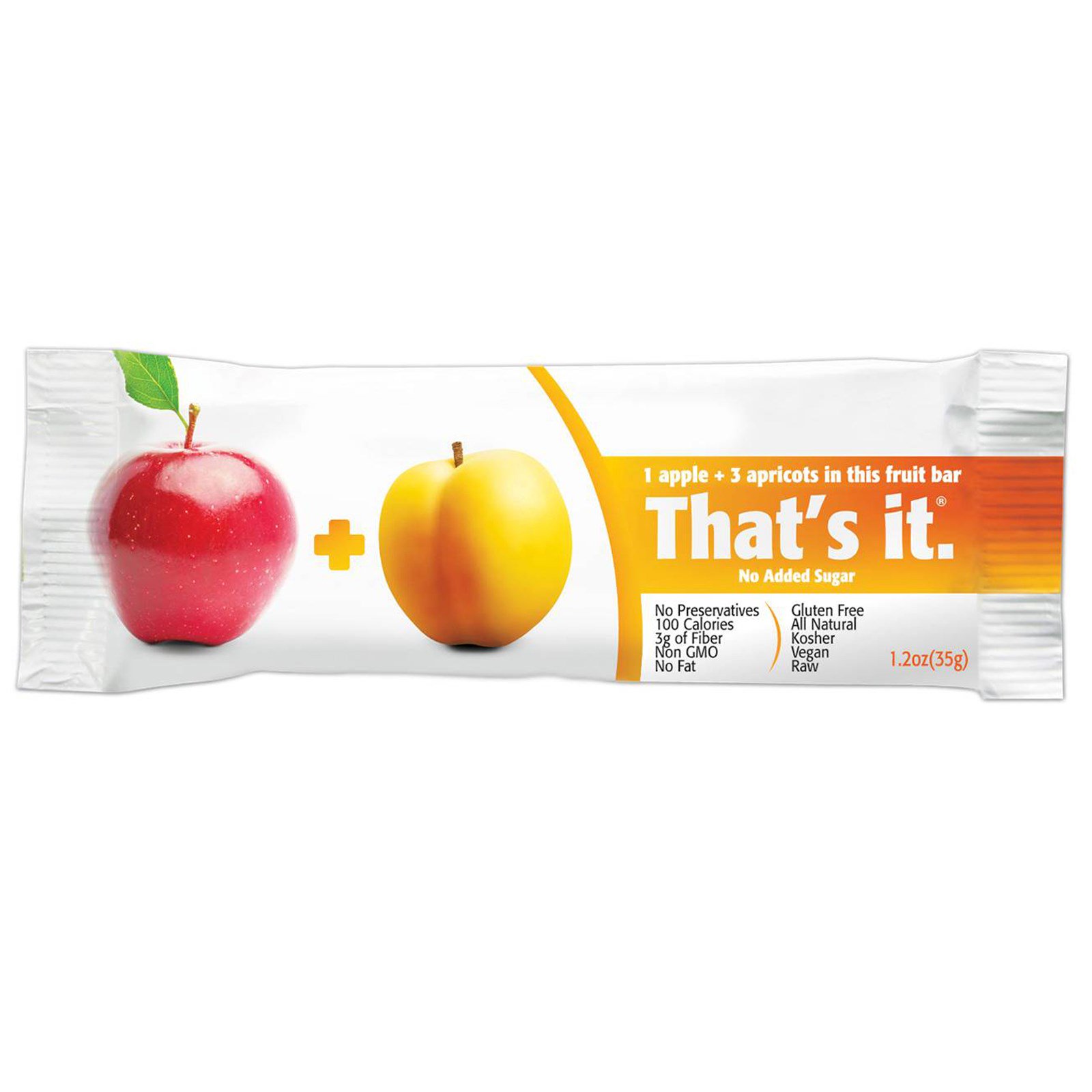 That's It, Barras de Frutas, Maçãs + Damascos, 12 Barras, 1,2 onças (420 g) cada - Imagem 3