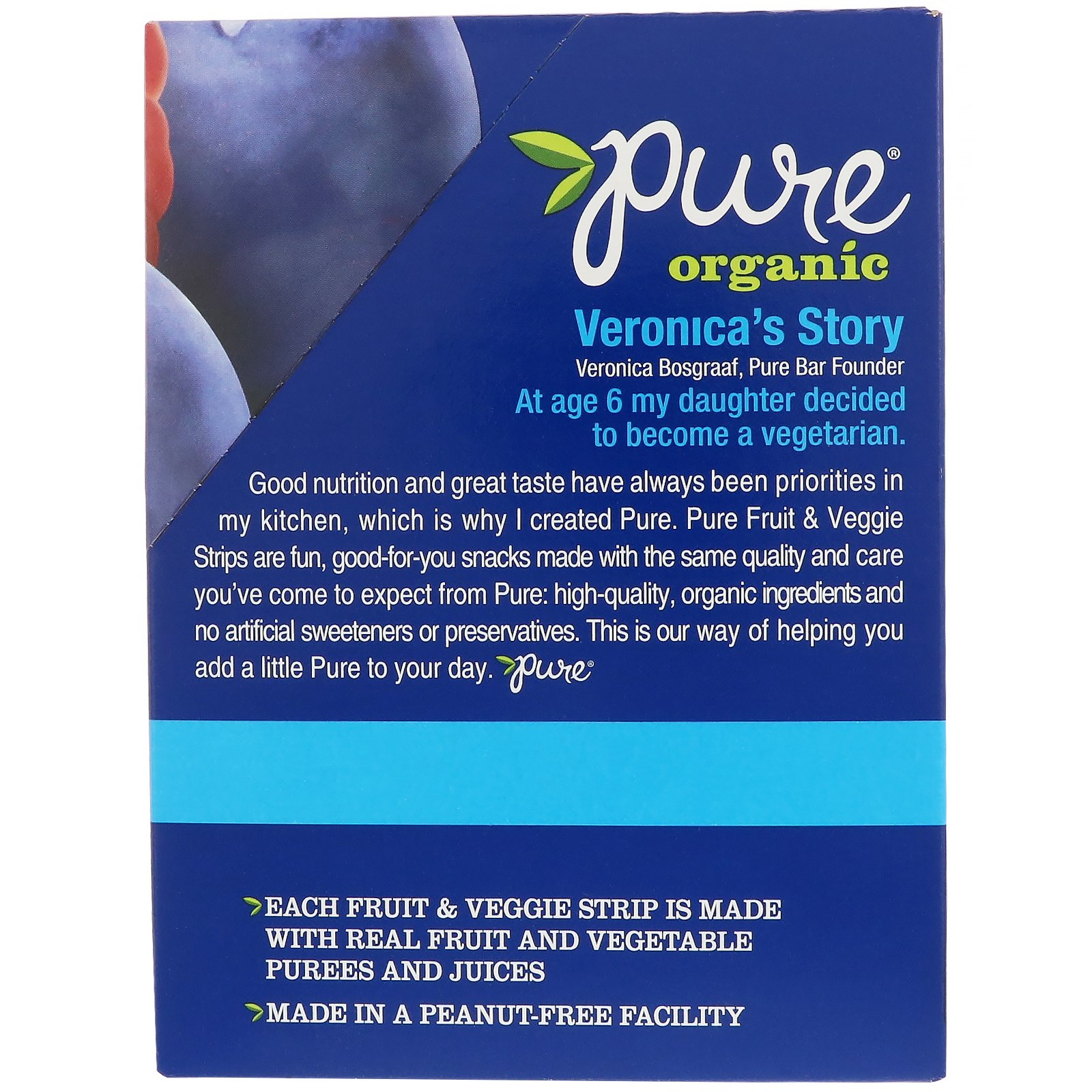 Pure Bar, Orgânica, Tirinha de Frutas e Vegetais, Frutas Vermelhas e Maçã, 24 Tirinhas, 0,49 oz (14 g) Cada - Imagem 3