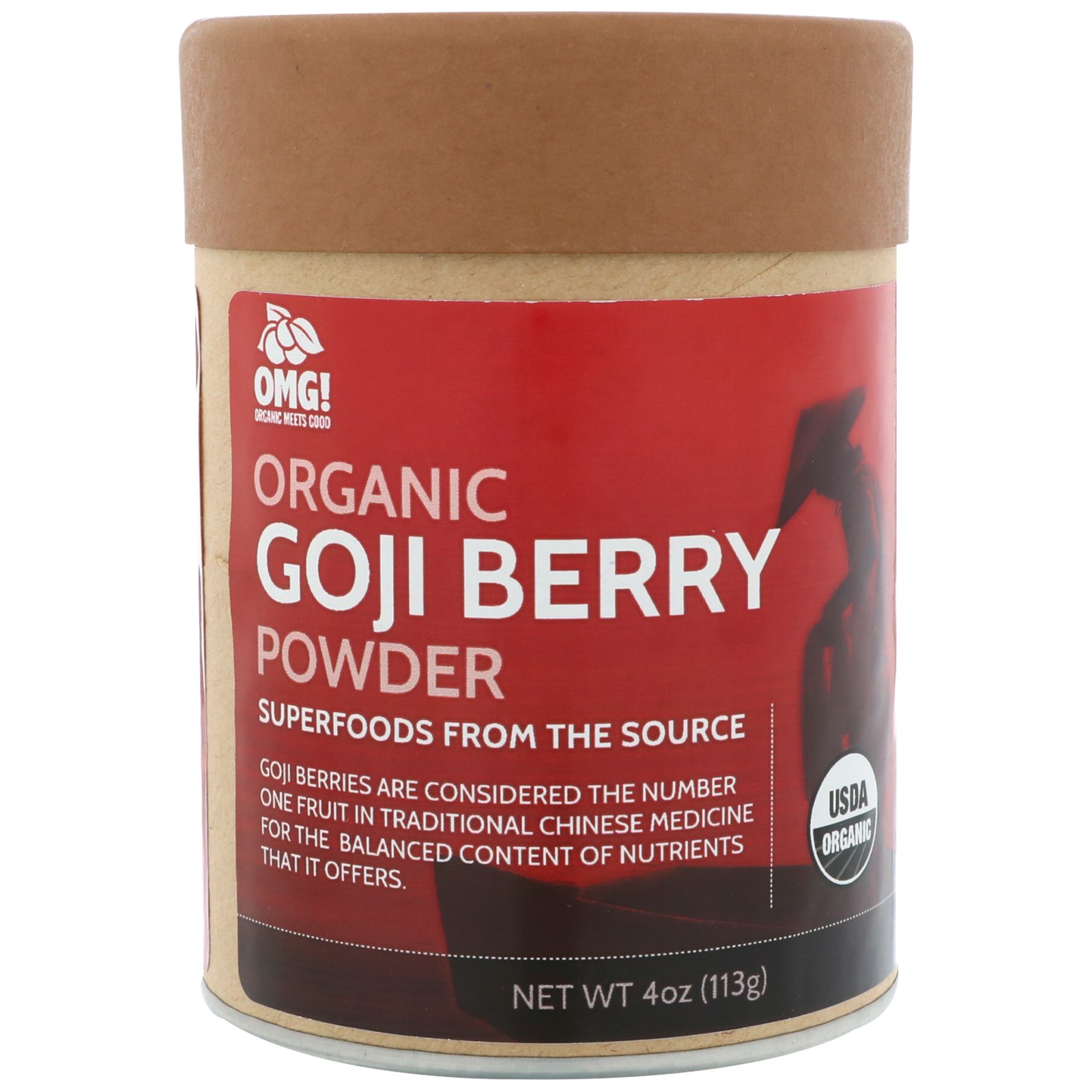 OMG! Food Company, LLC, Orgânico, Goji Berry em Pó, 4 oz (113 g)
