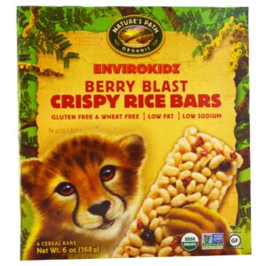 Nature's Path, Barras de Cereal d Arroz Crocante Orgânico EnviroKidz, Frutas, 6 Barras, 1 oz (28 g) Cada