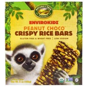 Nature's Path, EnviroKidz Orgânico, Barras de Cereal de Arroz Crocantes, Amendoim de Chocolate, 6 Barras, 1 oz (28 g) Cada