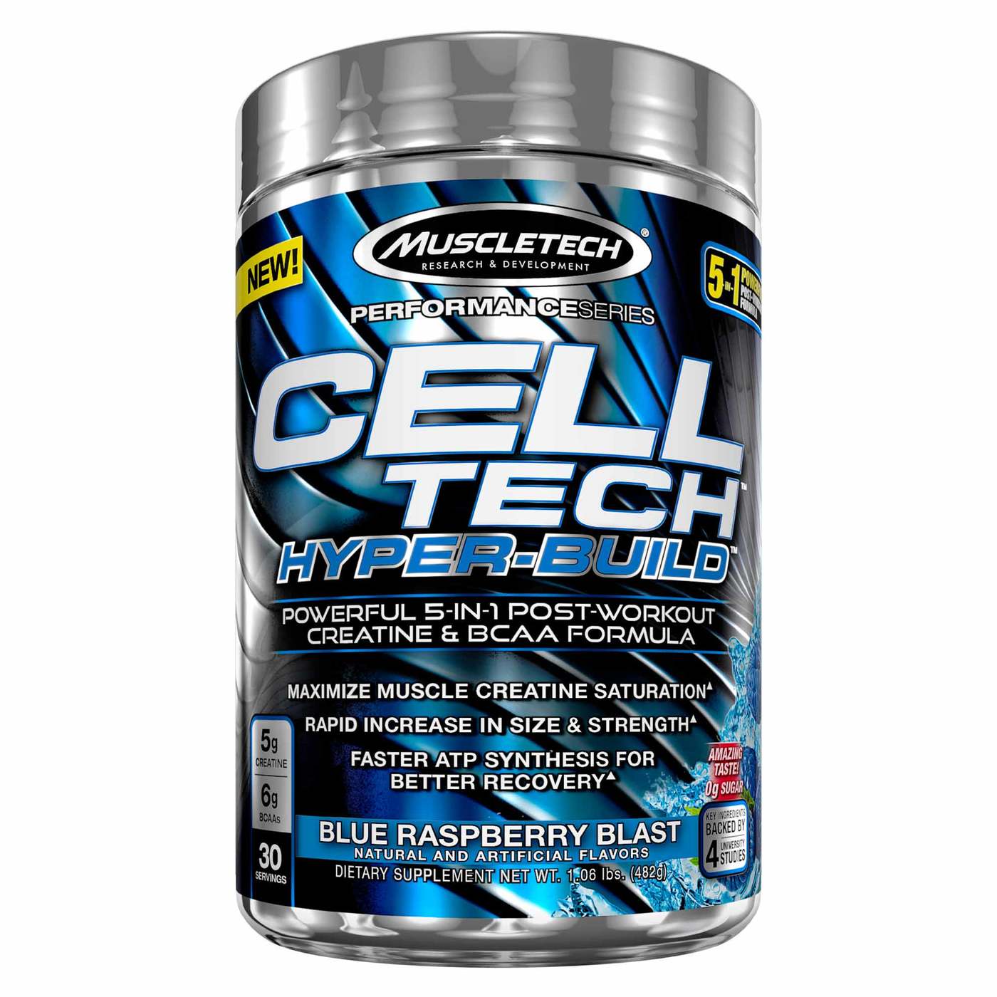 Muscletech Cell Tech Hyper-Build, Framboesa azul - 30 Porções