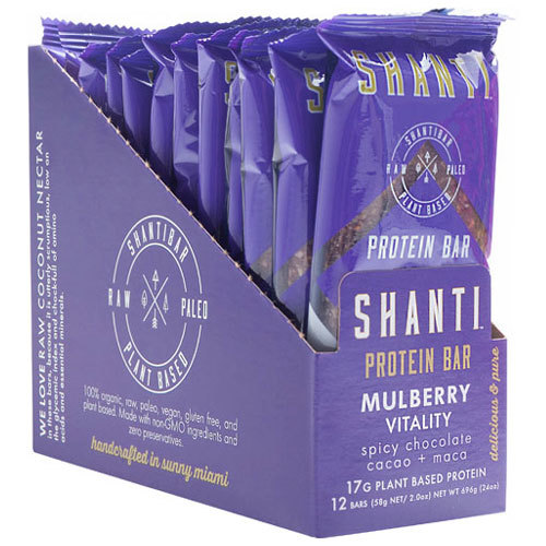 Shanti Bar Barra de Proteínaras, Mulberry Vitality - 12 Barras