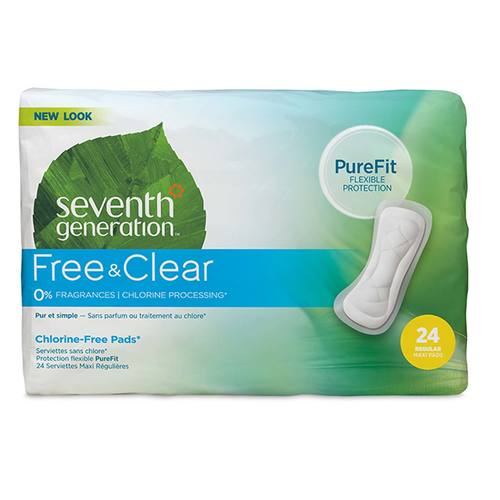 Seventh Generation Cloro Livre Maxi Pads regular 24 Contagem