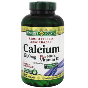 Nature's Bounty Liquid Filled Absorbable Cálcio - 1,200 mg - 220 Cápsulas em Gel
