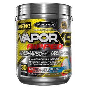 MuscleTech Vapor X5 Ripped Pre-Workout - Icy Rocket Freeze - 30 Servings