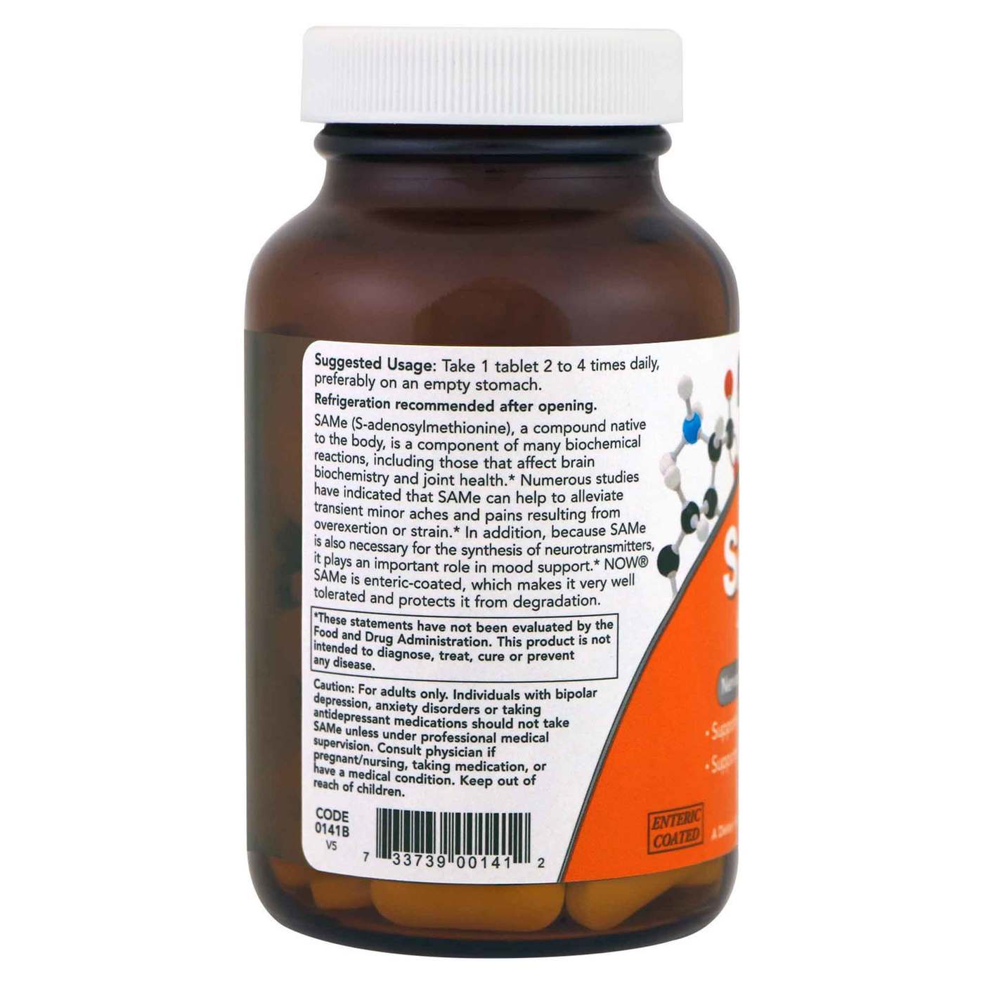 SAMe 400 mg Now Foods 60 Tabletes - Imagem 3