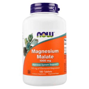 Now Foods Malato de magnésio 1000 mg vegetarianas 180 Tabletes