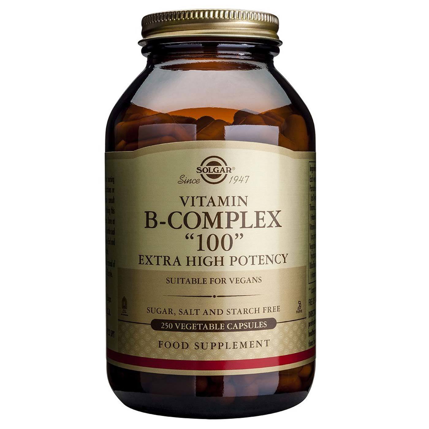 Solgar B-Complexo 100 250 Cápsulas Vegetarianas